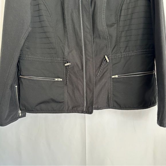 Vintage 90s Chico’s Women's Black Full Zipper Jacket with Mock High Neck sz M - Picture 3 of 12